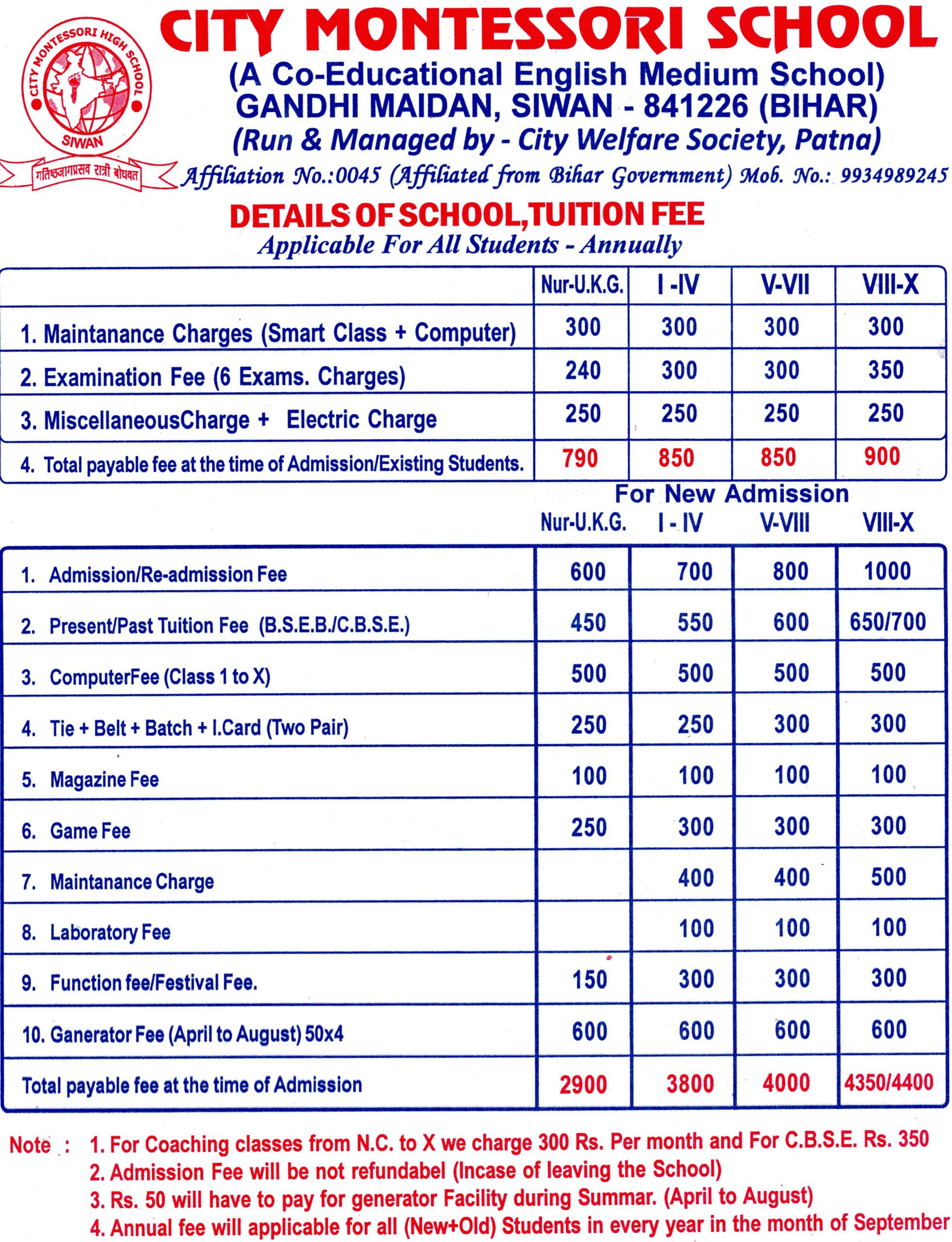 Account Section – CITI MONTESSORY HIGH SCHOOL